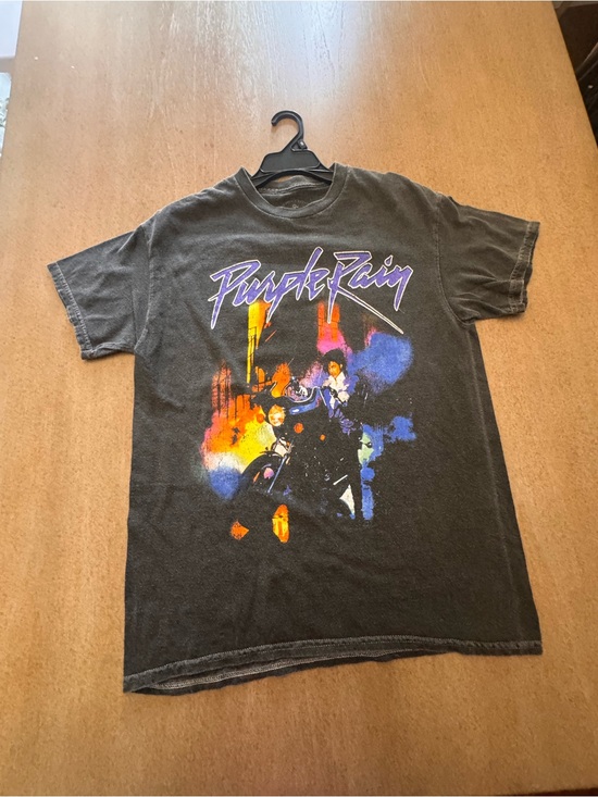 Prince Tops - Prince Purple Rain Tour Graphic Tee - Black with Purple & Orange Accents